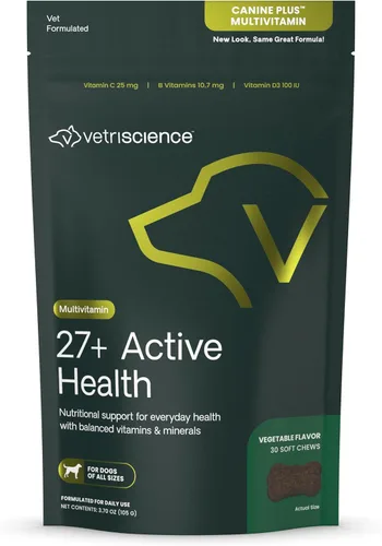 Vista 8 de VETRISCIENCE Canine Plus - Multivitamínico para perros mayores, tableta masticable, multivitamínico para perros mayores con más de 25 nutrientes