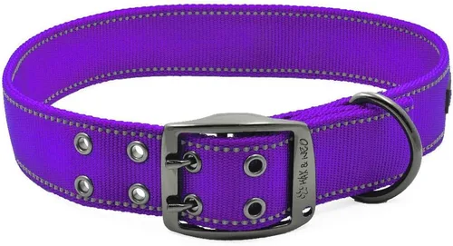 Vista 25 de Max y Neo Max reflectante hebilla metálica – Collar de perro donamos un cuello para un perro Rescue de cada Collar Se Vende, L, Rojo