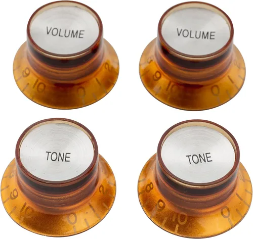 Musiclily Pro Tamaño métrico de botón de reflector de guitarra con forma de sombrero, campana, 2 volúmenes, 2 tonos, juego de botones para guitarra