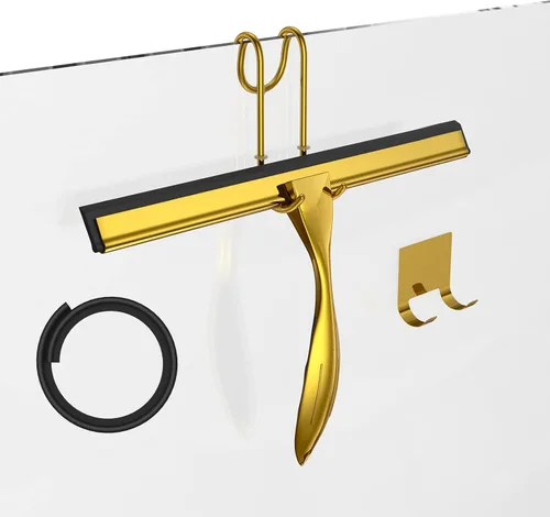 Vista 11 de Juego de escobilla de ducha de acero inoxidable de 10 pulgadas para baño, puertas de ducha, espejos, azulejos, ventanas de automóvil, 100% libre