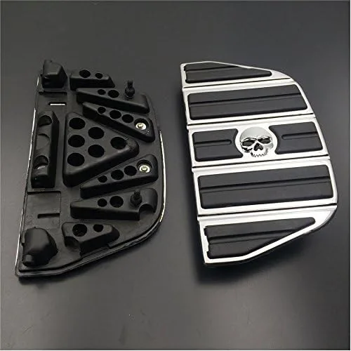 Vista 3 de HK - Kit de inserción de estribo de pasajero de zombi de calavera cromada, forma tradicional, compatible con modelos TOURING FLHT FLT FLTR FLHR FLHS