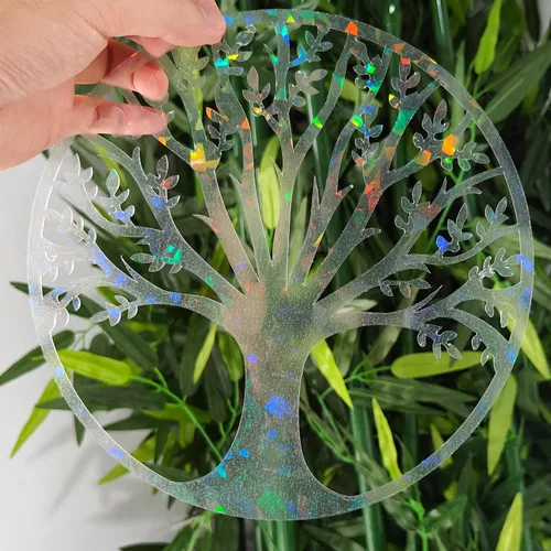 Vista 13 de Calcomanías holográficas para ventana para ataques de pájaros, recordatorio de vidrio, calcomanías autoadhesivas anticolisión, evita que los pájaros