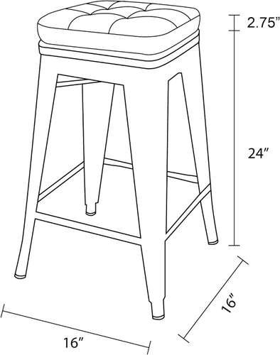 Vista 14 de GIA Taburete de mostrador sin respaldo de 24 pulgadas, cantidad de 4, bronce con asiento de madera clara