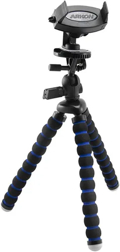 Vista 5 de Arkon Soporte de teléfono Pro negro - HD8RV29 y soporte de trípode para iPhone XS Max XR X 8 7 6S Plus Galaxy Note 8 5 S8 S7 Retail Negro