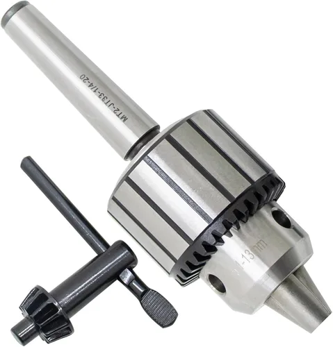 Vista 8 de Portabrocas de 1/32" a 1/2" con eje cónico Morse MT1-JT33, portabrocas resistente con llave de mandril
