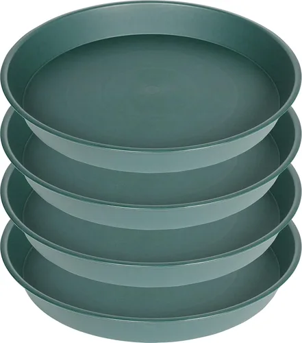 Vista 39 de Paquete 2 platos 14 pulgadas para plantas, resistentes, bandejas redondas de plástico para macetas, para agua, interiores, bandeja de goteo