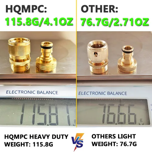 Vista 2 de HQMPC Manguera de jardín de conexión rápida de latón macizo Conector rápido para manguera de jardín, conectores de manguera de agua de 3/4 pulgadas