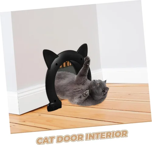 Vista 3 de No-Flap Interior Cat Door Pet Entrance for Doors with Easy Cleaning Safety Design Stylish Home Decor Accessory