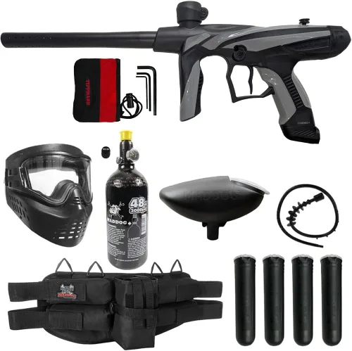 Maddog Tippmann Vantage Paintball Gun Marker and Accessory Starter Packages [HPA] | Marker, 48ci/3000psi Compressed Air Tank, Mask, Hopper, Pods,