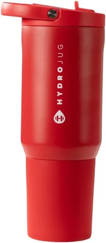 HydroJug Sport - Vaso de acero inoxidable con popote, aislado al vacío, botella de agua a prueba de fugas de 20 onzas, diseño ergonómico,