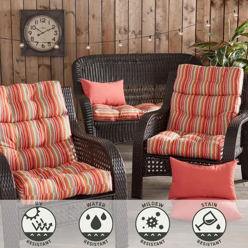 Vista 110 de Greendale Home Fashions Aloha - Cojín para silla de respaldo alto para exteriores de 44 x 22 pulgadas