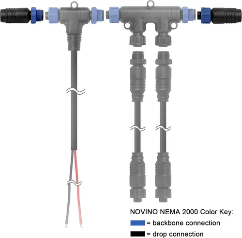Vista 3 de NMEA 2000 (N2K) Kit de terminadores macho hembra para redes Lowrance Simrad B&G Navico y Garmin, terminador machohembra de grado marino con rosca