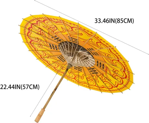 Vista 5 de THY COLLECTIBLES Paraguas de papel engrasado chino hecho a prueba de lluvia 33 Yin Yang Ba Gua