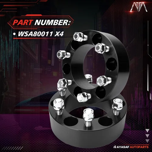 Vista 3 de MAYASAF [2 pulgadas de grosor, paquete de 4, 6 agarraderas] Espaciadores de rueda para Chevy (GMC) 1500/C2500/K2500, Tahoe/Astro/Yukon