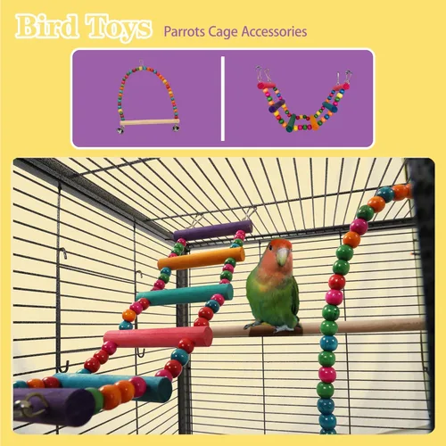 Vista 6 de Jaula grande para periquitos de 50.8 pulgadas, jaula para pájaros pequeños, jaula de cacatúa para pájaros, jaulas de vuelo de pájaros