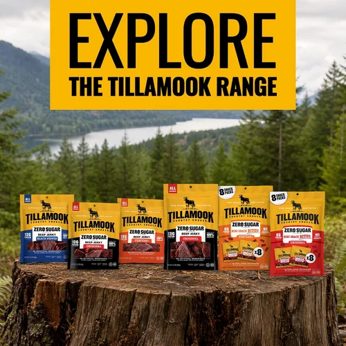 Vista 8 de Tillamook Country Smoker Cecina de res apta para dieta cetogénica sin azúcar, original, 2.2 onzas