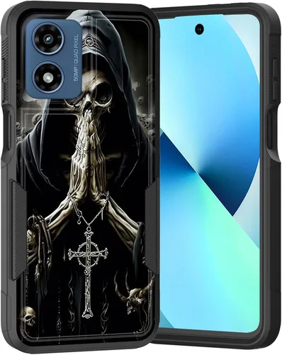 Vista 79 de para Moto G Play 4G 2024, funda de dos capas híbrida resistente y a prueba de golpes, PC duro + silicona suave protectora para Motorola Moto G Play