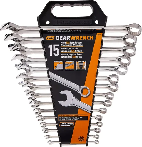 Vista 7 de GEARWRENCH 81901 - Juego de 15 piezas de llaves combinadas de patrón largo de 12 puntos, SAE