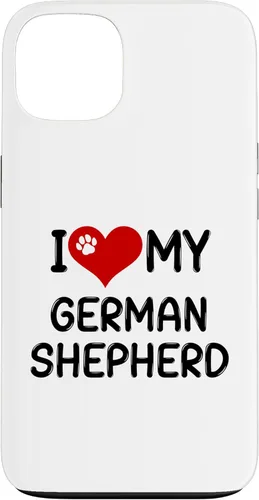 Vista 7 de I Love My German Shepherd Pet Dog Breed Retro Heart Case for iPhone 16