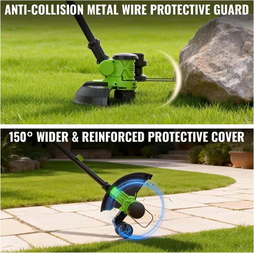 Vista 7 de 12IN Cordless Weed Wacker Eater String Trimmer with 2x5.0ah Battery and Charger, Electric Grass Trimmer 20V Battery Powered Weed Eater String, Edger