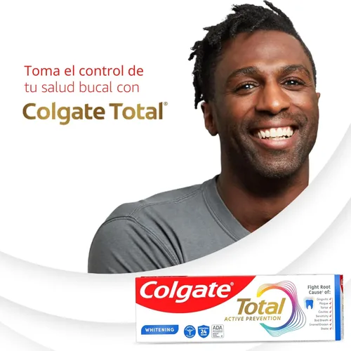 Vista 11 de Pasta dental blanqueadora Colgate Total, 5.1 oz, paquete de 2, fluoruro antibacteriano para placa, gingivitis, sensibilidad, eliminación de manchas