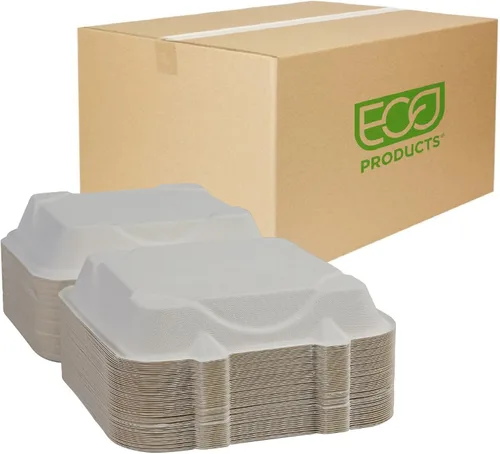 Vista 14 de Eco-Products - Recipientes de sándwich compostables Vanguard de 6 pulgadas, caja de 500 unidades, caja de hamburguesas de alimentos para llevar
