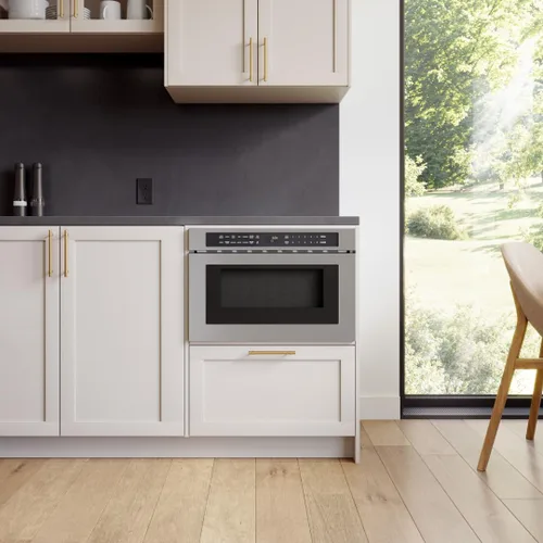 Vista 7 de Zephyr Horno Microondas de Cajón Empotrado de 24 pulgadas Bajo Gabinete - Integrado, Montaje en Pared, Cajón de Microondas Extraíble Bajo Mostrador