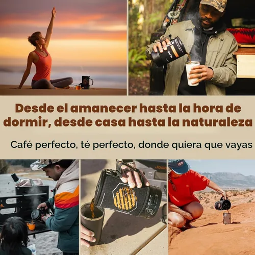 Vista 3 de STOKE VOLTAICS Cafetera Percoladora Eléctrica, Hervir Agua y Preparar Té 2-en-1, Cafetera de 3 Tazas, Kit de Té Portátil para Acampar, Viaje