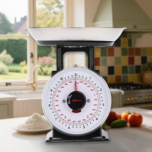 Vista 7 de Tada Escala mecánica de alimentos de cocina analógica de 11 lb con esfera de pesaje con cuenco