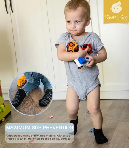 Vista 3 de Calcetines de media altura con agarres para bebés (9 pares) para niños pequeños de 0-7 años