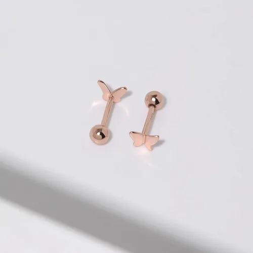 Vista 4 de Meissa Ball Screw Back Earrings for Women Butterfly Sleep Earrings Hypoallergenic Studs Pure Silver Ball Back Studs for Men Unisex (Silver)