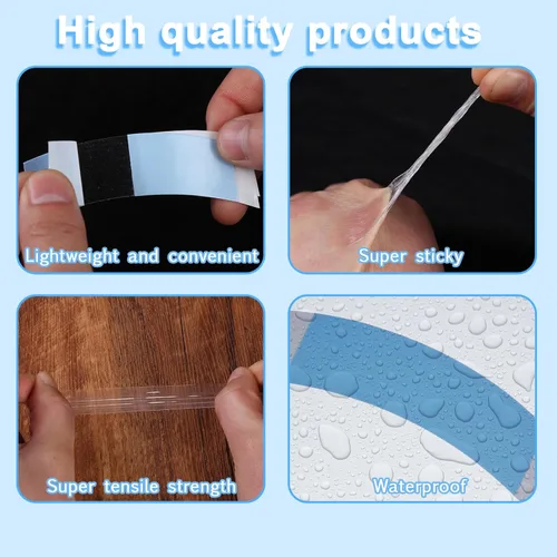 Vista 3 de Kachanaa 48 piezas de pegamento de encaje ultra fuerte impermeable de doble cara para peluca de encaje frontal, cinta adhesiva de encaje de sujeción