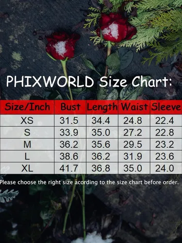 Vista 7 de PHIXWORLD Vestido de manga larga para mujer, con cuello Peter Pan, ajuste y acampanado para el miércoles Addam