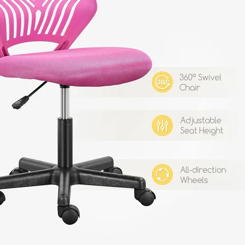 Vista 43 de Yaheetech Linda silla de escritorio para niños, silla de computadora pequeña sin brazos con soporte lumbar para adolescentes, respaldo bajo, Verde