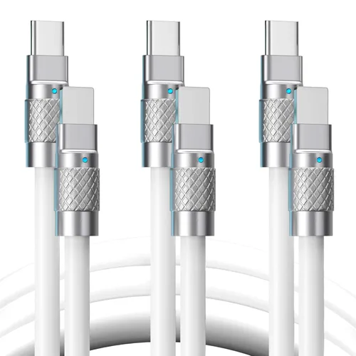 Vista 13 de Statik TsumoCharge - Cable USB C a USB C de 100 W de carga rápida, silicona resistente e irrompible, soporta transferencia de datos cable tipo C a
