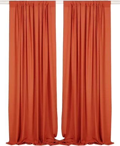 Paneles de cortinas de fondo de color naranja quemado extrasuaves, cortinas de poliéster para decoración de bodas, ceremonias de boda, fiesta (9.5 x