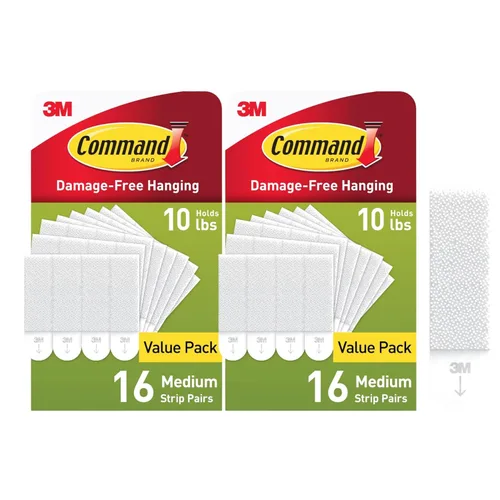 Vista 13 de Command Picture Hanging Strips, Sostiene hasta 12 lbs., 16 pares (32 tiras), uso en interiores