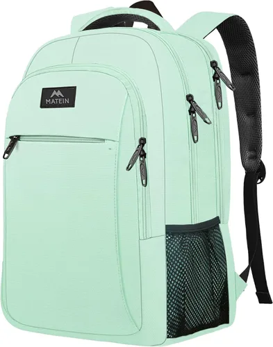 Vista 34 de MATEIN - Mochila de viaje para laptop, mochila empresarial antirrobo, delgada, resistente, puerto de carga USB, impermeable, para universidad o Gris