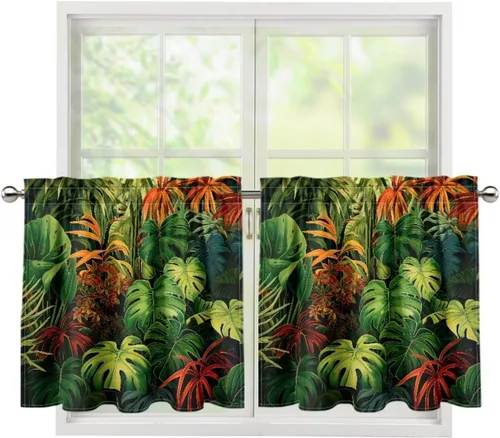 Vista 32 de Highland Cow Curtain Tiers for Valentine's Day Small Window Curtains Room Darkening 27.5'' X 24' 2 Panels