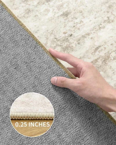 Vista 9 de Art&Tuft Alfombra Lavable, Alfombras de Área Abstractas con Respaldo Antideslizante, Alfombras Resistente a Manchas para Sala de Estar, Alfombra