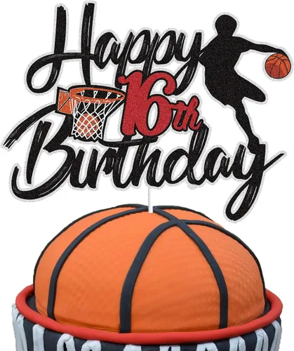 Vista 10 de Decoración de pastel de baloncesto de 10 años de edad, decoración de pastel de baloncesto para 10 años de edad, tema deportivo, fiesta de décimo