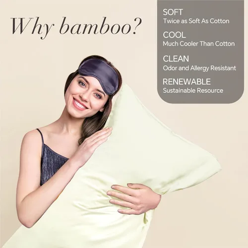 Vista 69 de BEDELITE - Juego de 2 fundas de almohada con solapa, tamaño estándar, rayón de bambú, frescas, suaves y transpirables, para personas calurosas