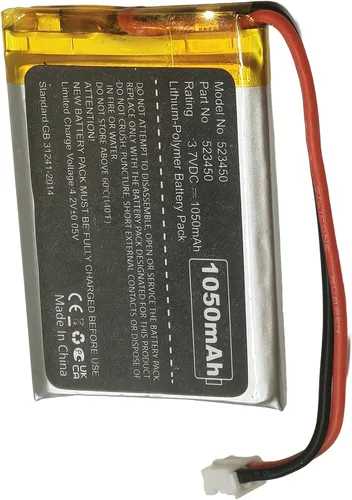 Vista 5 de Nzzz Batería de polímero de litio 1050mAh 3.7V 523450 con 2 cables PH2.0.000 in conector 523450 batería recargable resistente a altas temperaturas