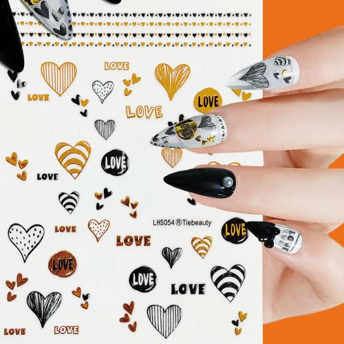 Vista 5 de 16 hojas de calcomanías para arte de uñas, autoadhesivas 3D, diseño de mariposa, estrella, dorado, calcomanías para uñas, suministros de decoración