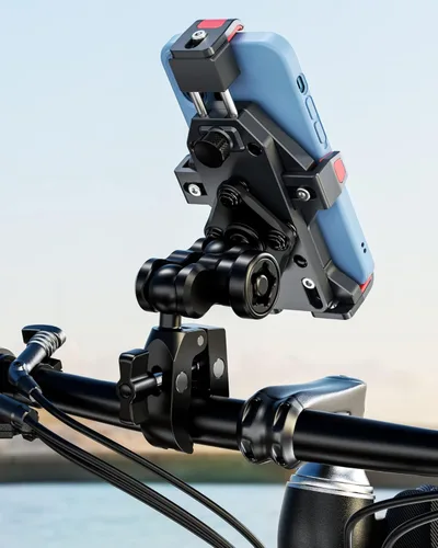 Vista 7 de BRCOVAN Base de montaje de abrazadera de bola de 1 pulgada con garra resistente de aleación de aluminio, se ajusta a riel de manillar de 0.5 a 1.75