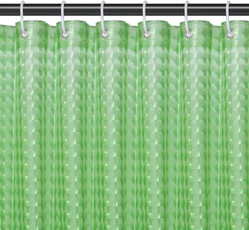 Vista 16 de Forro de cortina de ducha EVA azul, forro de ducha cubo de agua 3D 5G con 12 ojales de metal a prueba de óxido e imanes con peso, impermeable