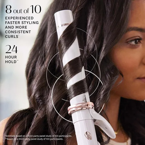 Vista 9 de T3 CurlWrap Automatic Rotating Curling Iron with Longer Barrel, 2 Timer Settings, 9 Heat Settings, Auto-Rotating Ceramic Barrel and Ion Generator