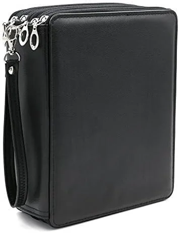 Organizador para lápices de colores BTSKY de 160 ranuras: Estuche para lápices en cuero Deluxe PU, Negro