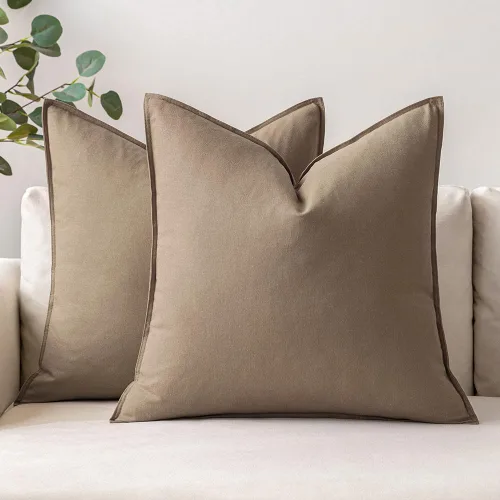 Vista 9 de MIULEE Paquete de 2 fundas de almohada decorativas de lino, estilo bohemio, estilo campestre, modernas, suaves, decorativas, neutrales, para sofá