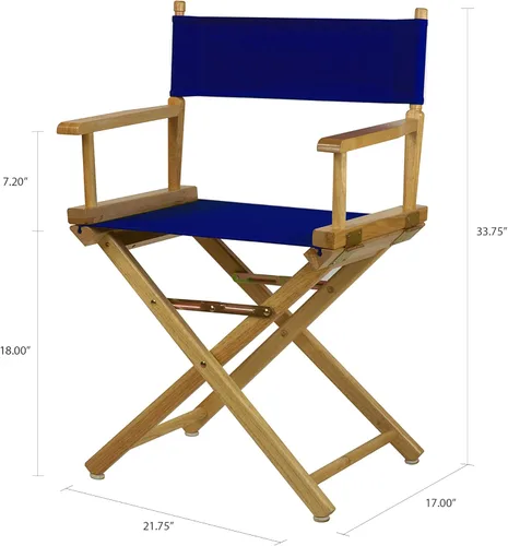 Vista 3 de Casual Home - Silla de director de 18 pulgadas con marco natural, lona azul real